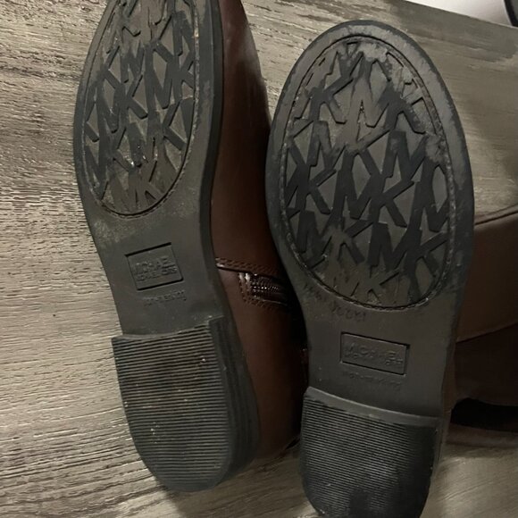 Michael Michael Kors “Emma Manon” Brown Riding Boots – Gold KORS Logo, Women’s 4 - Picture 7 of 10